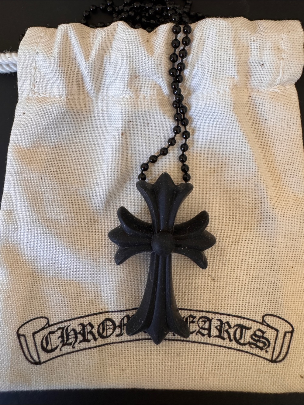 Chrome Hearts Cross Pendant Black Silicone